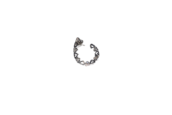 Heart Glint 925 sterling silver women’s hoop earrings with sparkling heart-shaped crystals, elegant romantic jewelry