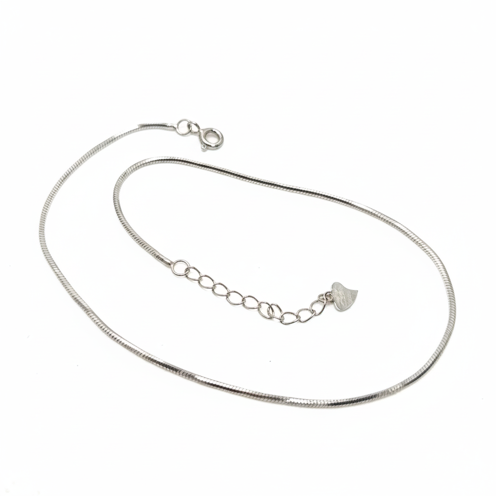 925 Sterling Silver charm payal pair "Sterling Velora" with silver beads and heart charms.
