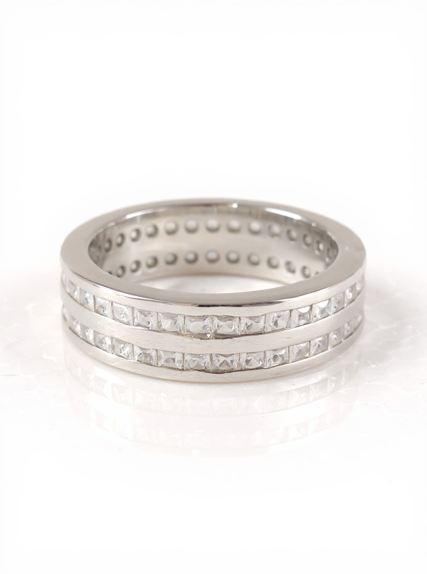 925 Sterling Silver Men's Ring "White Titan" Indian Size 21.