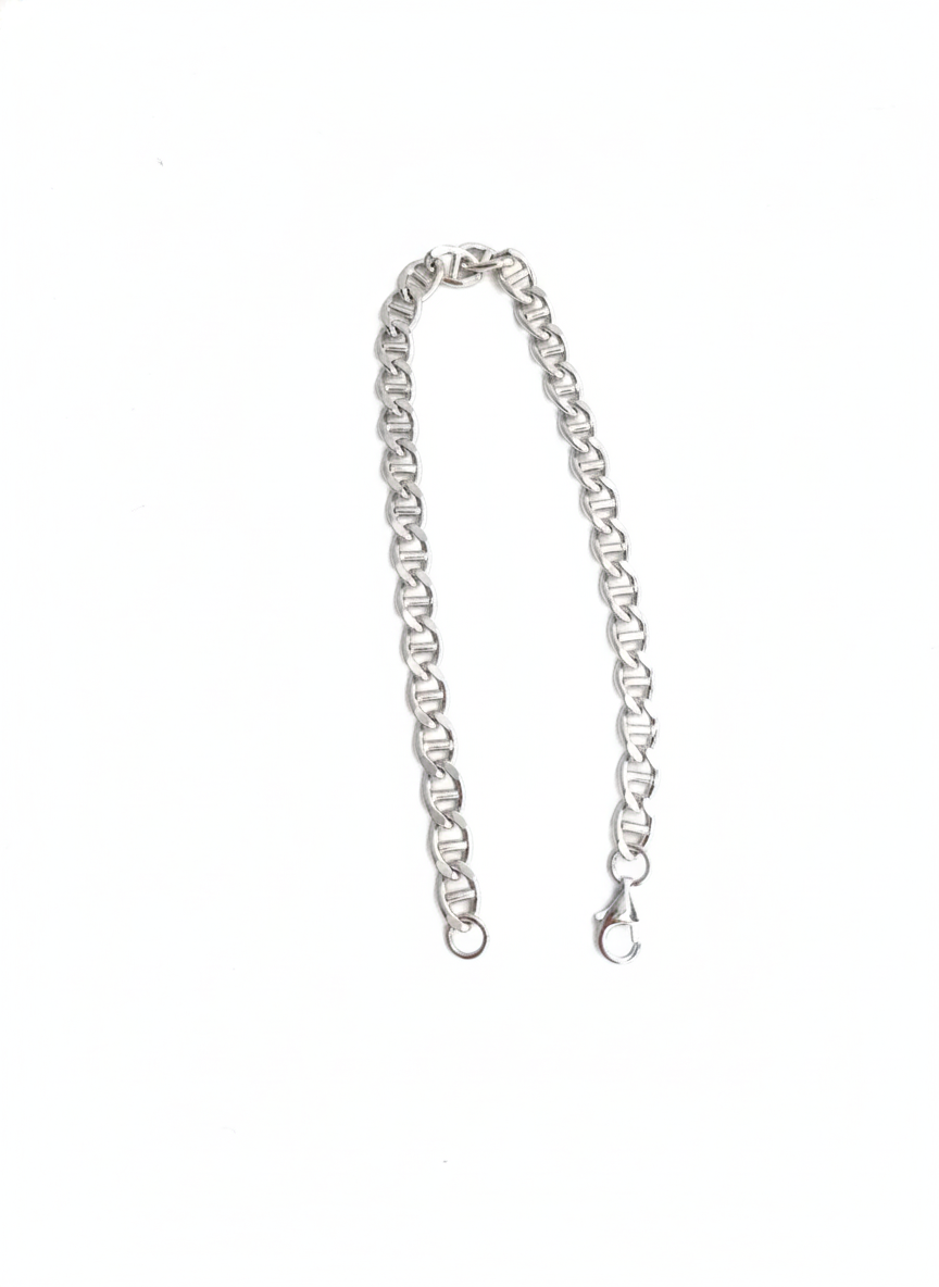 925 sterling silver chunky chain bracelet with lobster clasp