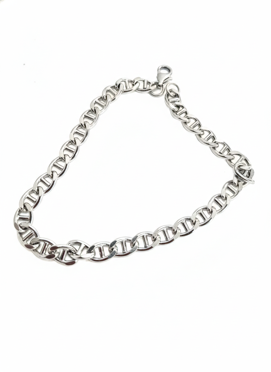 Icon Chain 925 bold silver oval link chain bracelet for women