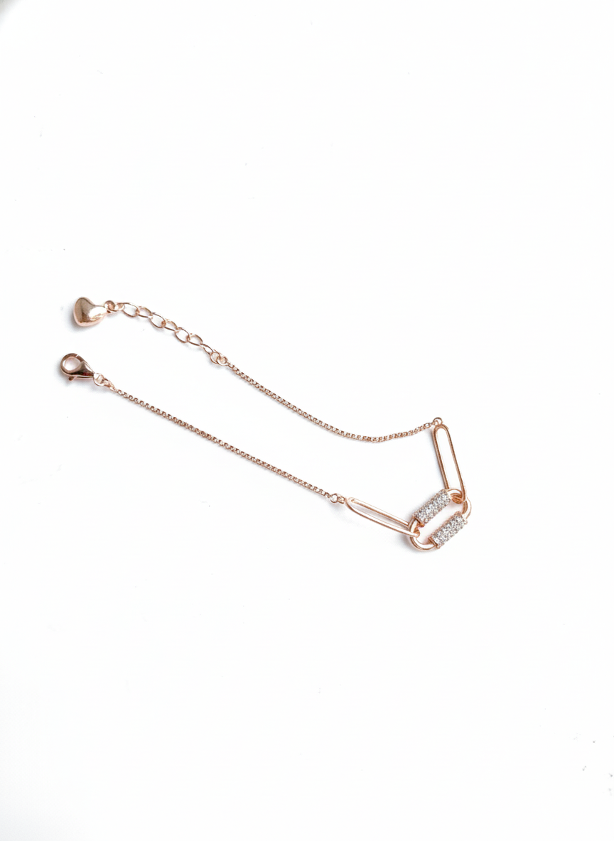 Solenne Spark rose gold plated silver bracelet with paperclip links