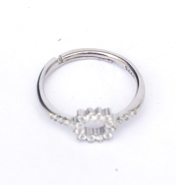 Minimal sterling silver halo ring for women Radiant Circle design