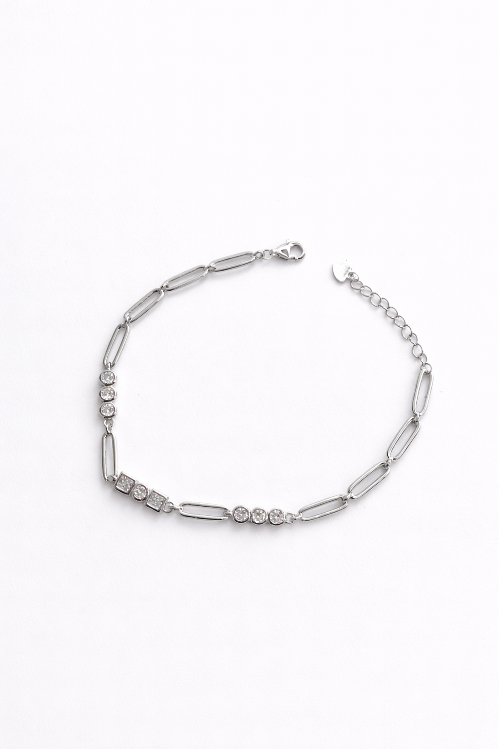 Elora Silver 925 Hallmarked Sterling Silver adjustable bracelet with lobster clasp and extension chain